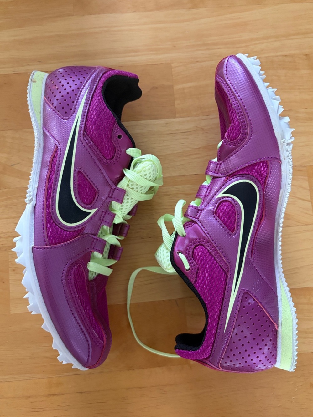 Nike Purple & Lime Track Spikes
